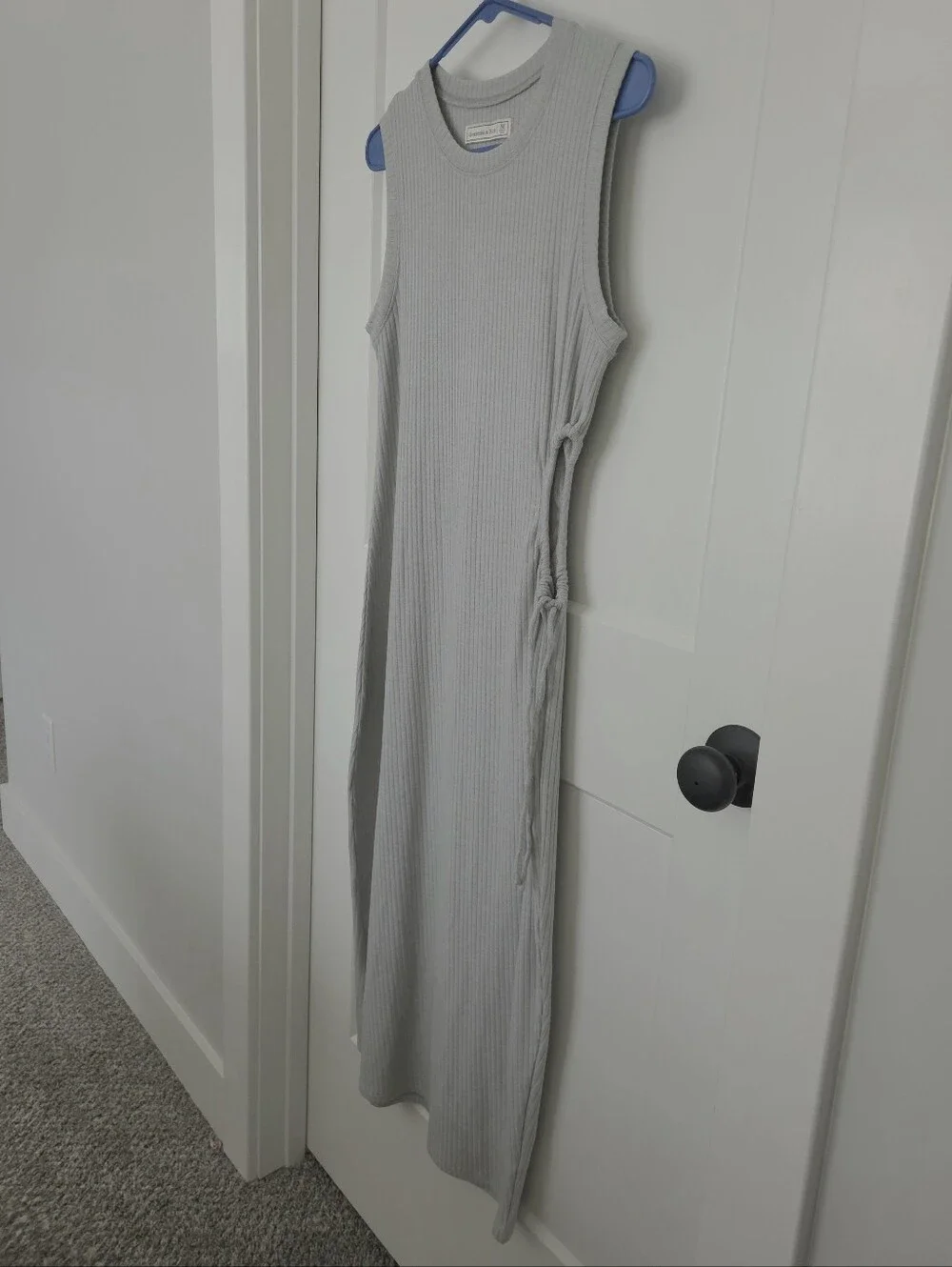 Abercrombie & Fitch Light Blue / Grey Sleeveless Ribbed Maxi Dress. Size M. #SW